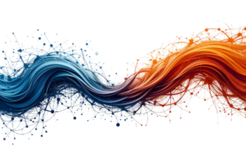 colorful lines and dots technology background isolated