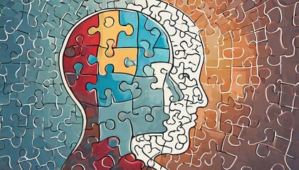 Exploring the Intricacies of the Human Mind A Jigsaw Puzzle Representation of Cognitive Psychology and Psychotherapy Concepts in a Human Head Profile