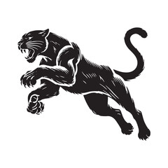 Detailed panther silhouette for modern artistic uses - Panther black vector
