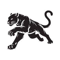 Simplified panther silhouette for modern digital applications - Panther illustration - minimallest panther vector
