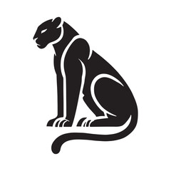 Majestic panther silhouette for modern creative purposes - Panther black vector
