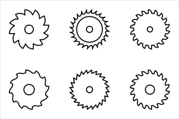 circular saw icon set. From Working tools, Construction and Manufacturing icons. vector illustration on white background