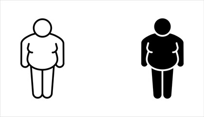 Obraz premium overweight icon set from other outline collection. obesity symbol. vector illustration on white background