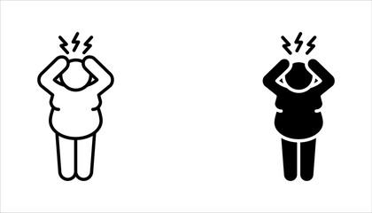 overweight icon set from other outline collection. obesity symbol. vector illustration on white background