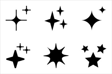Set of Clean shining icons. Sparkle Sign. vector illustration on white background