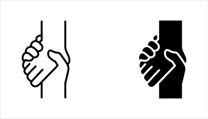 Helping hand icon set. Gesture, sign of help and hope. vector illustration on white background