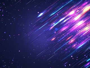 Abstract Neon Lines and Glowing Particles Background
