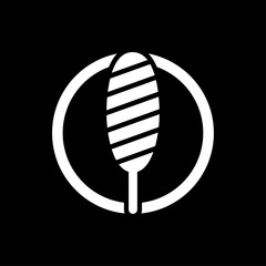 Corn dog logo vector simple design black and white