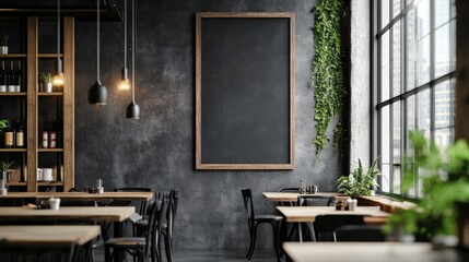 Blank restaurant chalkboard mockup