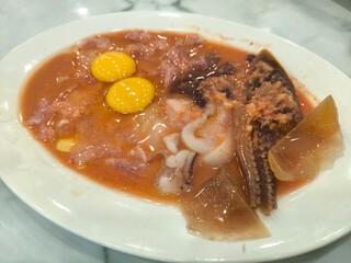 fresh meat pork with Sukiyaki Soup Thai Style