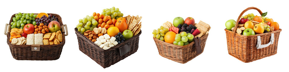 Assortment of Fresh Fruits and Vegetables in Wicker Baskets Showcasing Healthy Organic Produce for Culinary Nutrition and Lifestyle Concepts  Abundance of Natural