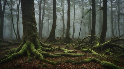 Forest in the fog