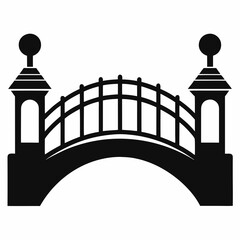 Network Bridge Silhouette Vector Art