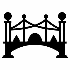Network Bridge Silhouette Vector Art