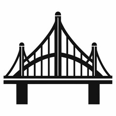 Network Bridge Silhouette Vector Art