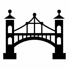 Network Bridge Silhouette Vector Art