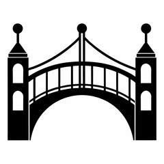 Network Bridge Silhouette Vector Art