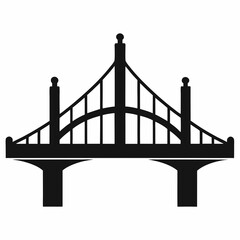 Network Bridge Silhouette Vector Art