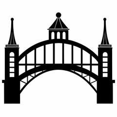Network Bridge Silhouette Vector Art
