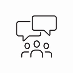 Fototapeta premium Team Discussion Group Communication Chat Icon Vector Sign