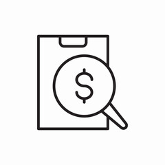 Money Search Financial Analysis Research Icon Vector Sign