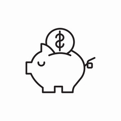 Saving Money Piggy Bank Finance Icon Vector Sign