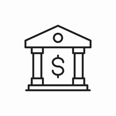 Bank Building Financial Institution Service Icon Vector Sign