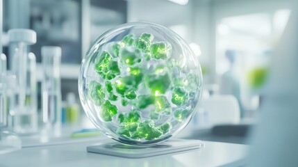 D Holographic Globe Displaying Patient Data in HighTech Lab