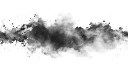 Ash gray watercolor wash  isolated on transparent background