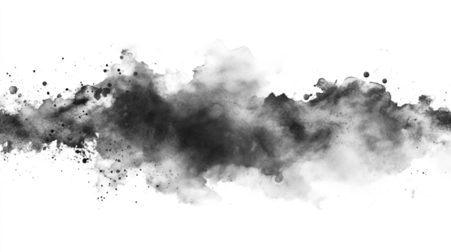 Ash gray watercolor wash  isolated on transparent background