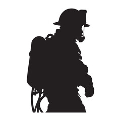 Fireman silhouette vector illustration