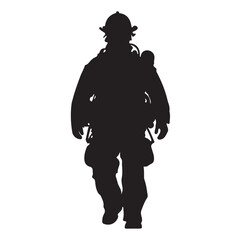 Fireman silhouette vector illustration