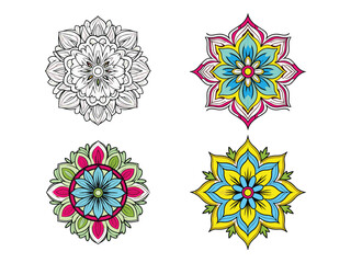 Mandala with vibrant vector design