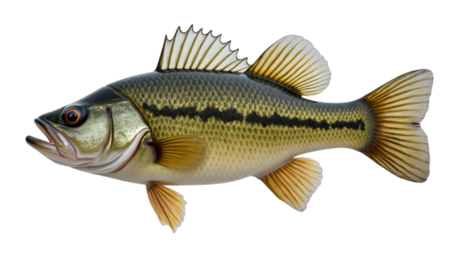Bass Fish Cut Out Transparent Background PNG.