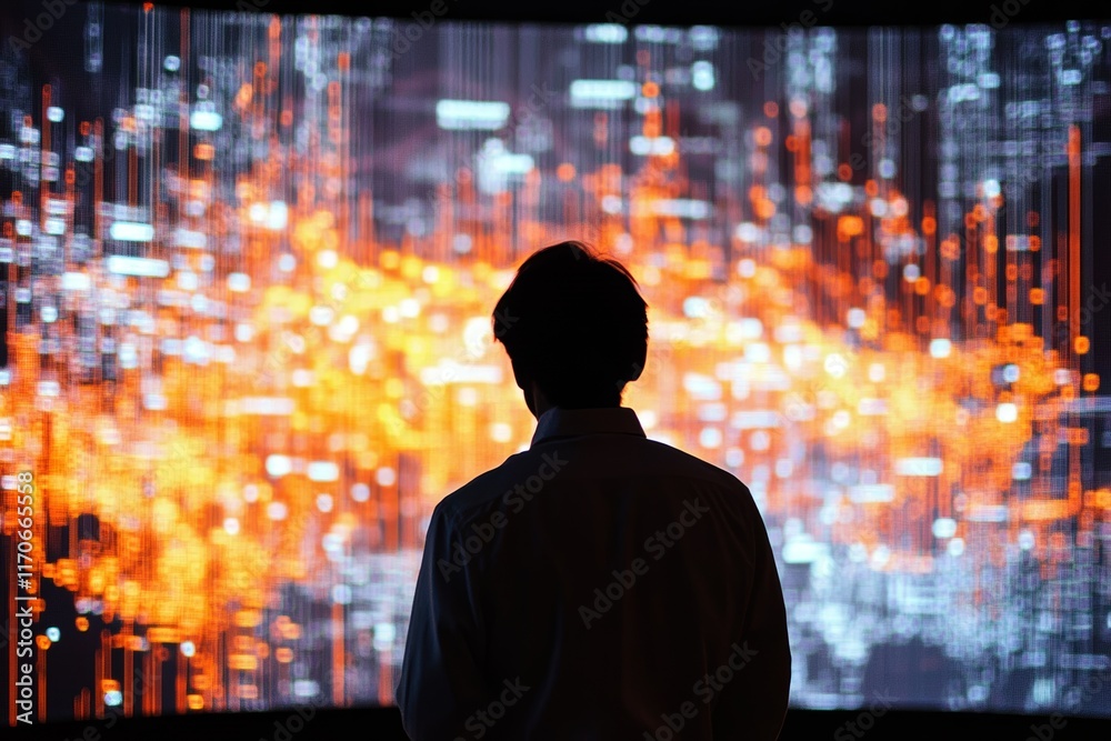 Poster exploring data visualization from a unique pov in a dynamic digital environment