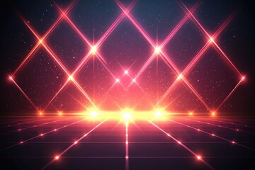 Retro futuristic neon starburst background design