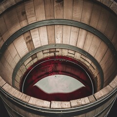 inside view of a Wooden barrel , barrel, wine, photography, wood - material, horizontal, winery, alcohol - drink, cellar
