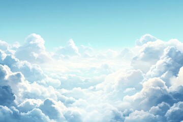 Beauty white cloudy on blue sky with soft sun light, Nature view soft white clouds on pastel blue sky background 
