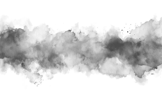 Ash gray watercolor wash  isolated on transparent background