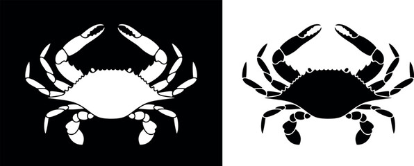 Blue crab. Logo. Isolated crab on white background