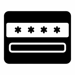 Password Field Black Silhouette Vector