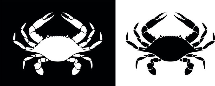 Blue crab. Logo. Isolated crab on white background