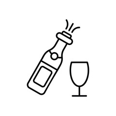 Champagne  vector icon stock illustration