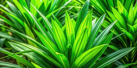 Isolated Pandan Leaves Plant in Natural Setting - Tropical Greenery, Culinary Herb, Nature Photography, Organic Growth, Fresh Ingredients, 