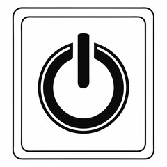 Power Button Black Silhouette Vector