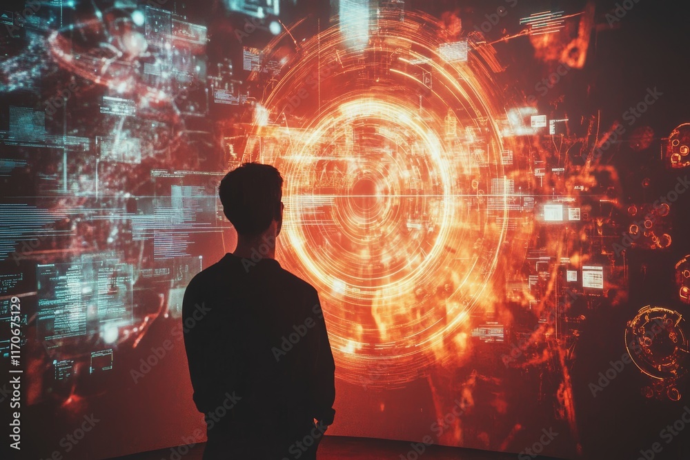 Poster User Observing Digital Data Analysis and Visualization in a Futuristic Environment