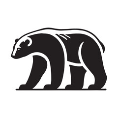 Minimalistic polar bear silhouette for unique media applications - Polar bear black vector
