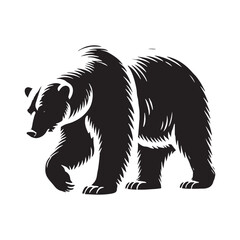 Simplified polar bear silhouette for modern artistic uses - Polar bear illustration - minimallest polar bear vector
