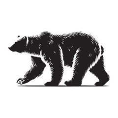 Polar bear silhouette for innovative media design projects - Polar bear black vector
