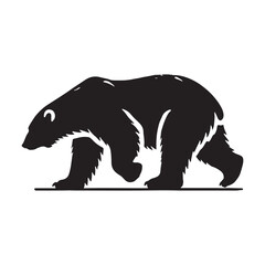 Obraz premium Detailed polar bear silhouette for digital design projects - Polar bear black vector 
